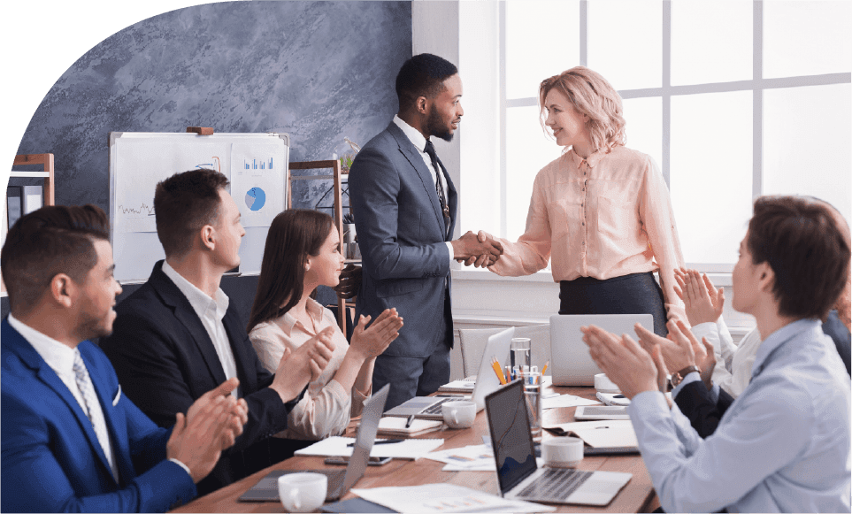 Business team discussion why to choose SAVIOM for predictive workforce insights