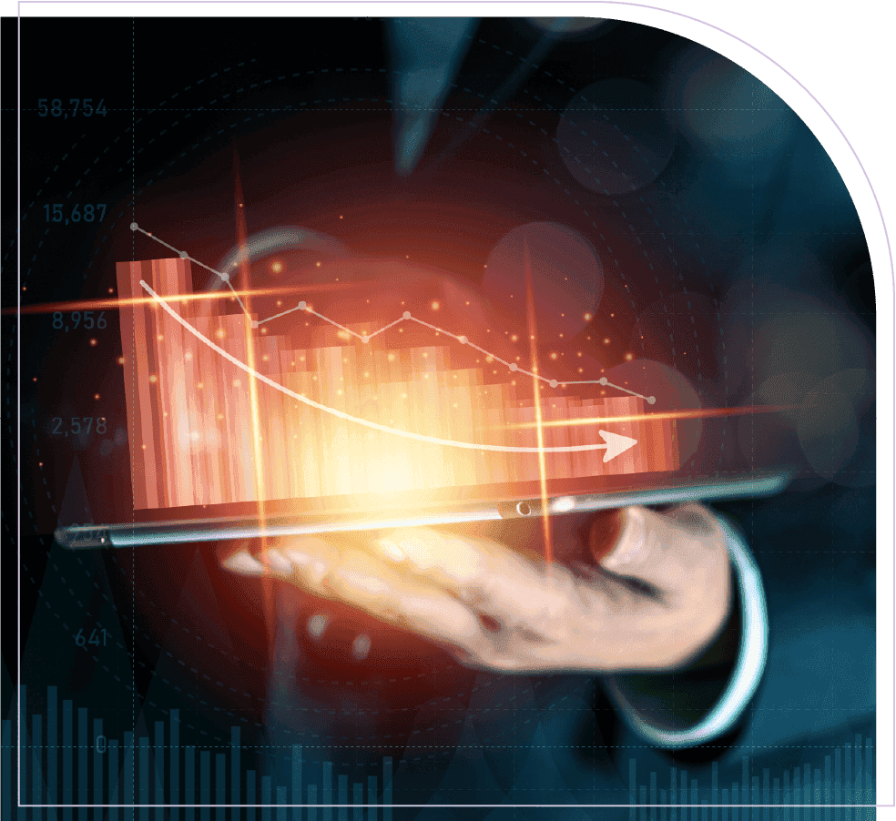 Project portfolio analytics showing performance trends