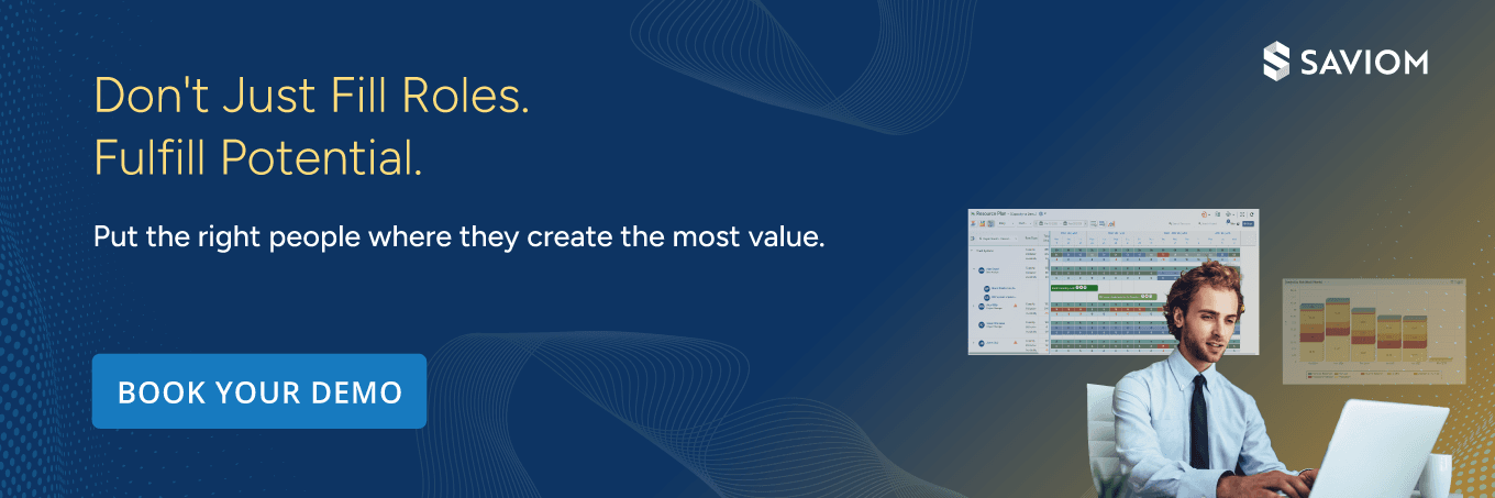 SAVIOM banner highlighting optimized talent deployment to improve resource performance and business value.
