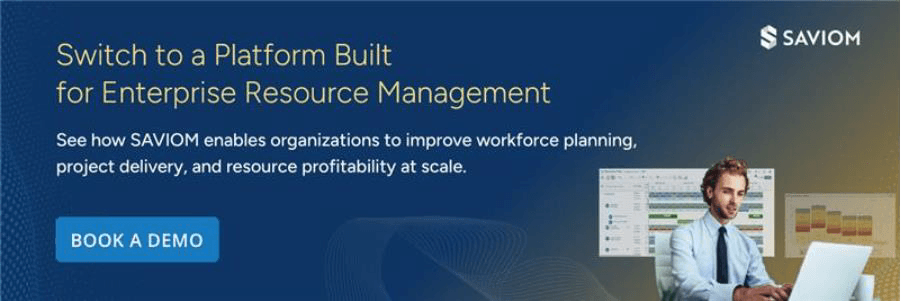 Banner displaying improves workforce planning, project delivery, and profitability for organizations