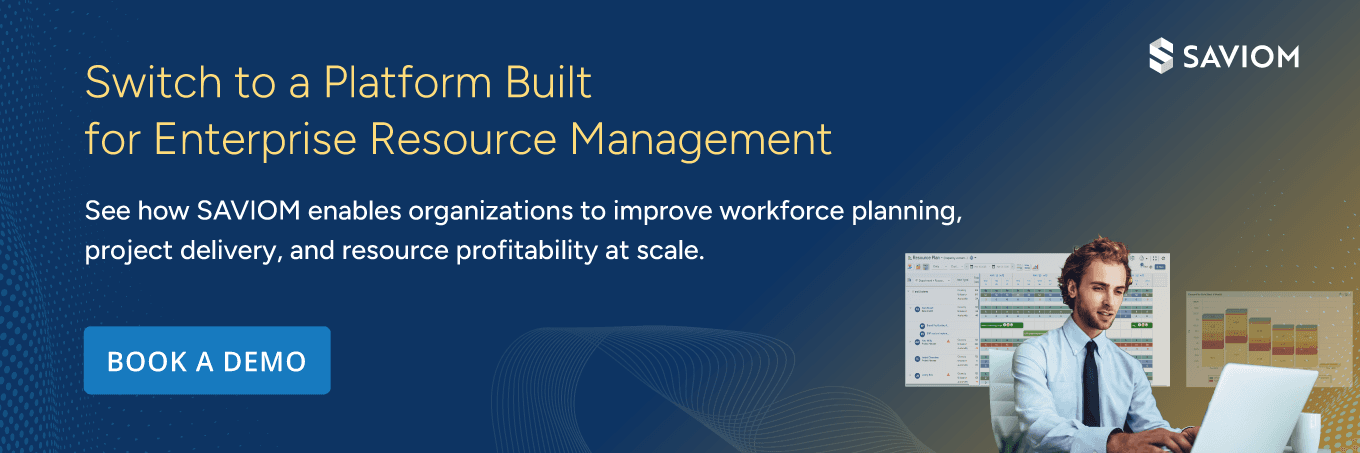 SAVIOM enterprise resource management software banner with a book a demo CTA