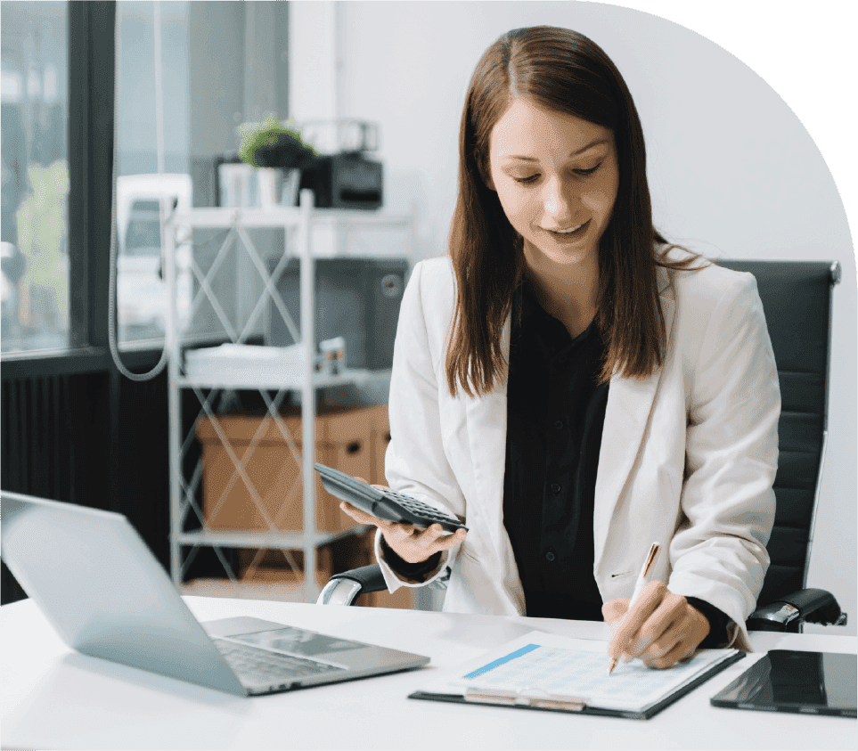 Professional calculating asset scheduling costs