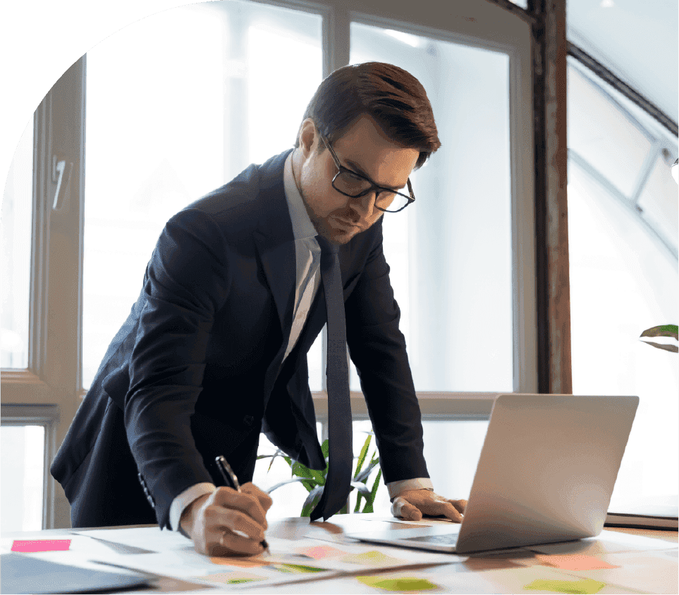 Professional services consultant working on a resource plan