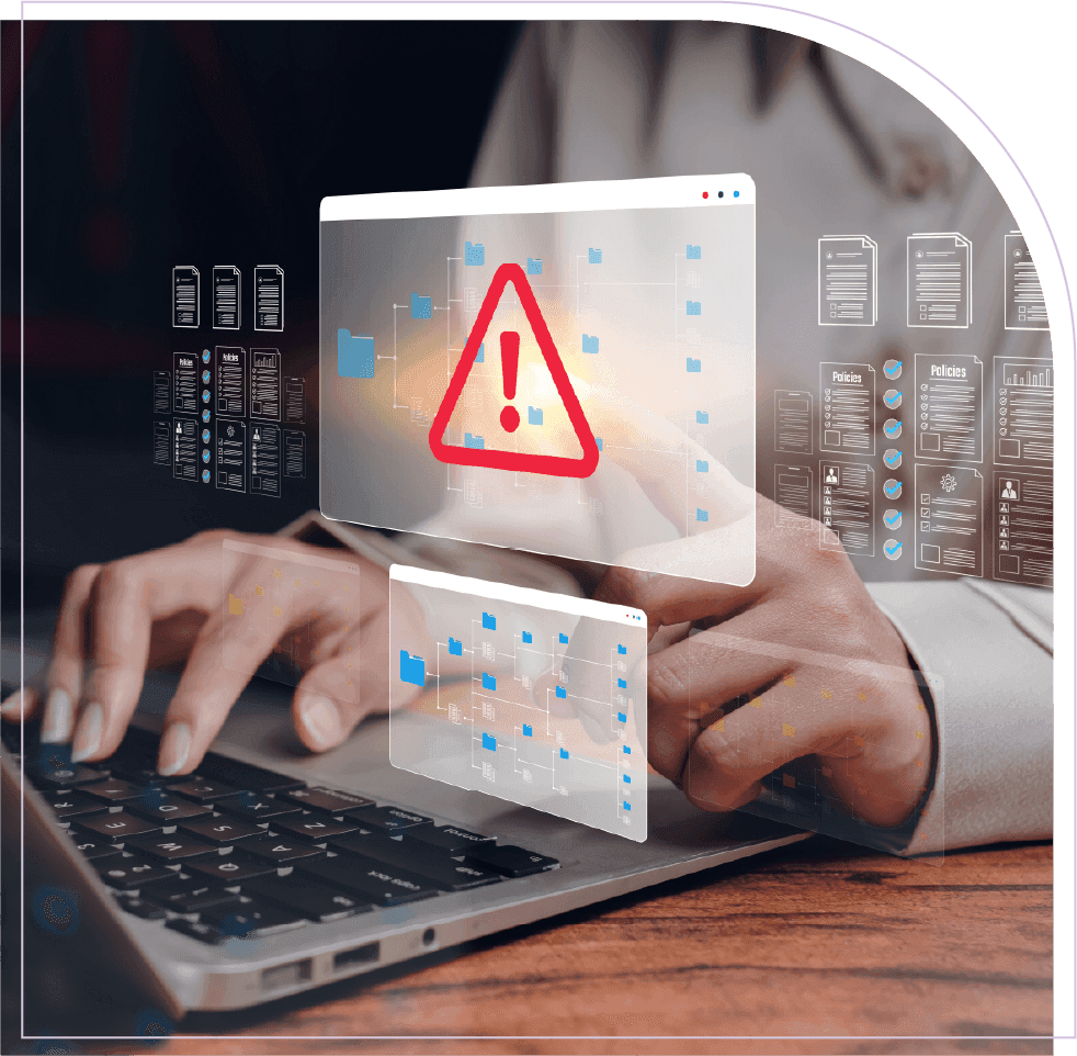 Professional reviewing an early warning alert for potential delivery disruption