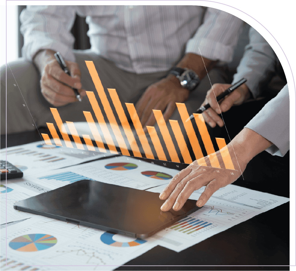 A professional using an interactive dashboard to monitor project delivery performance