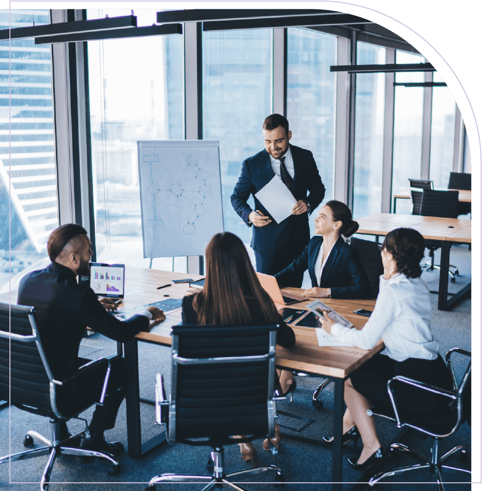 Business leader presenting workforce intelligence insights for precise capacity planning