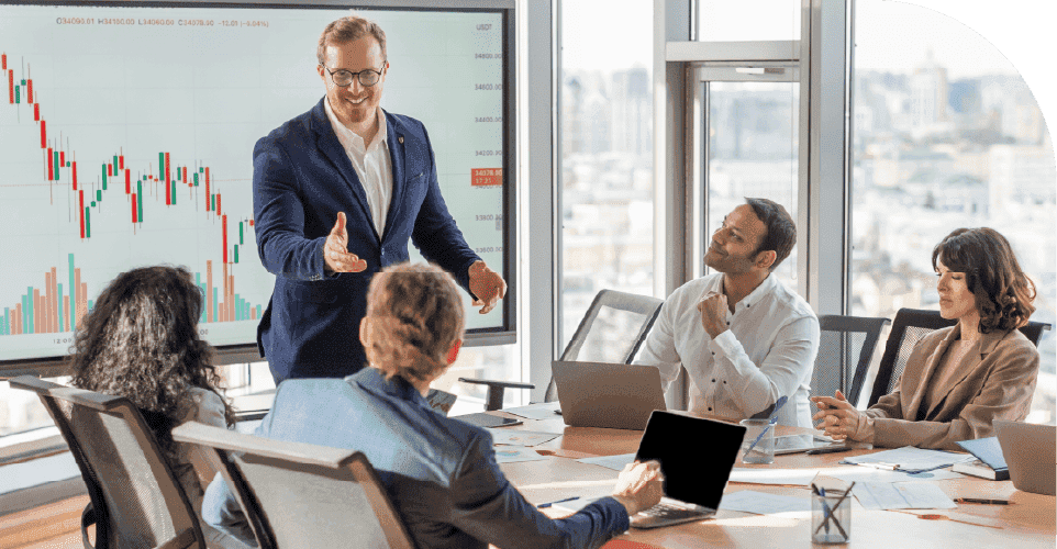 A team analyzing project portfolio insights to make informed decisions