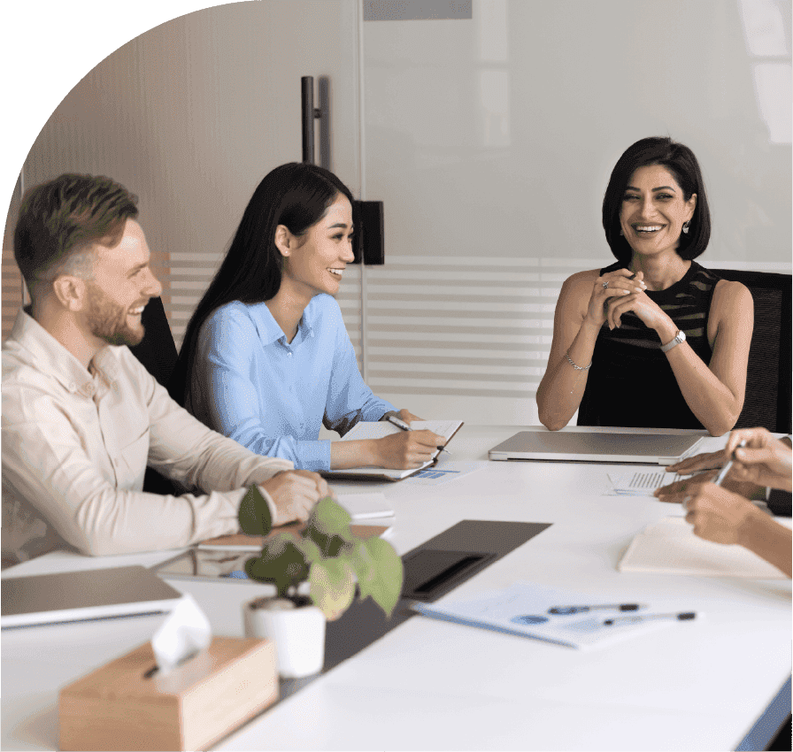 Business team discussing workforce capacity planning during a meeting