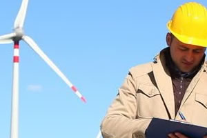 consultant with wind turbine