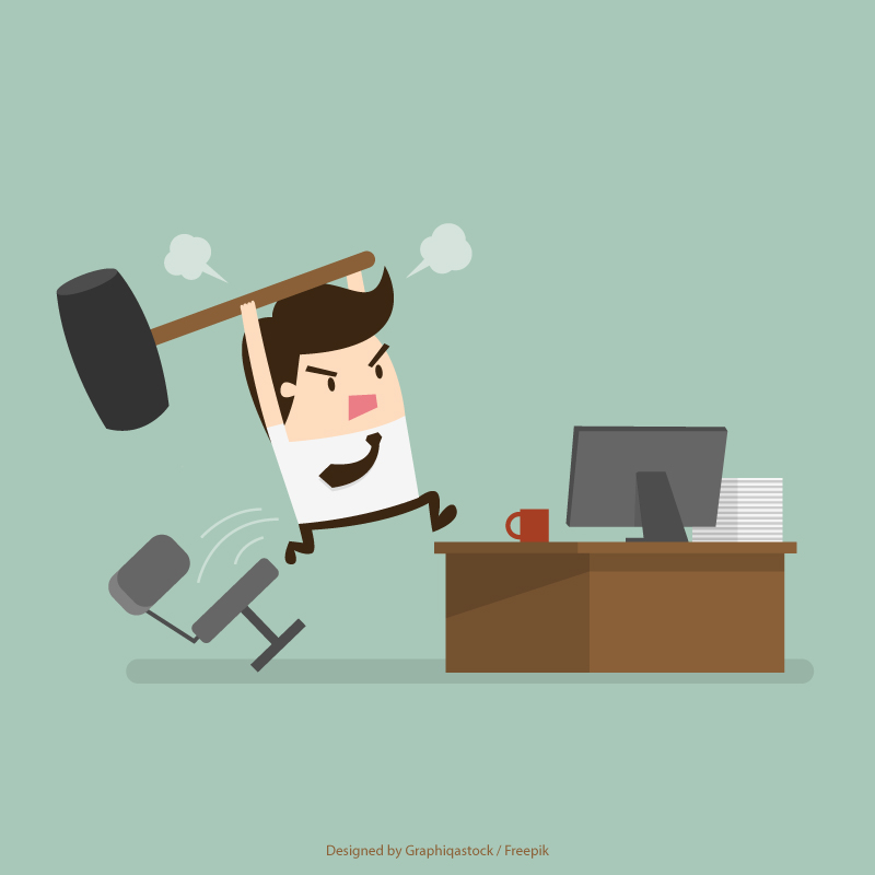 Image showing a project manager frustrated by a lot of work.