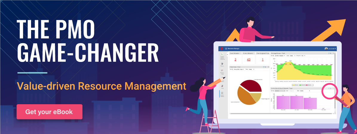 Banner showing PMO game changer value driven resource management guide