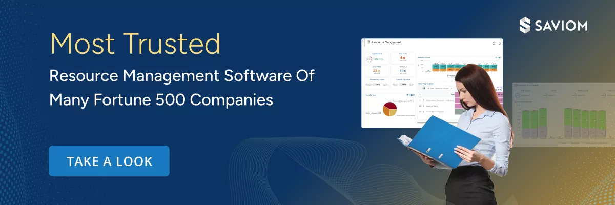Banner displaying the most trusted resource management software of many fortune 500 companies 
