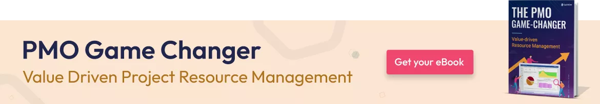 Banner displaying the PMO game-changer value driven project resource management guide