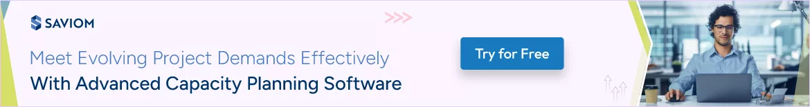 Banner showing fulfil evolving project demands with SAVIOM's advanced resource capacity planning software