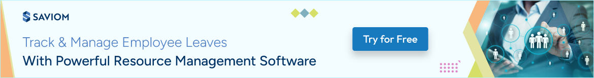 Banner showing track and manage employee leaves with powerful resource management software