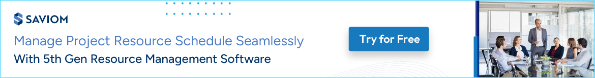 Banner displaying manage project resource schedule seamlessly with 5th gen resource managememt software