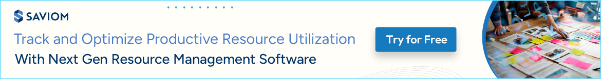 Banner displaying how to track and optimize productive resource utilization with resource management software