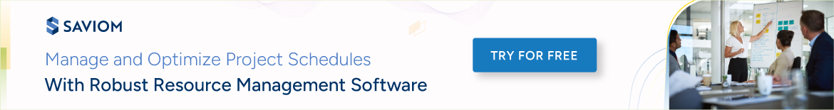 Banner displaying manage and optimize project schedules with robust resource management software