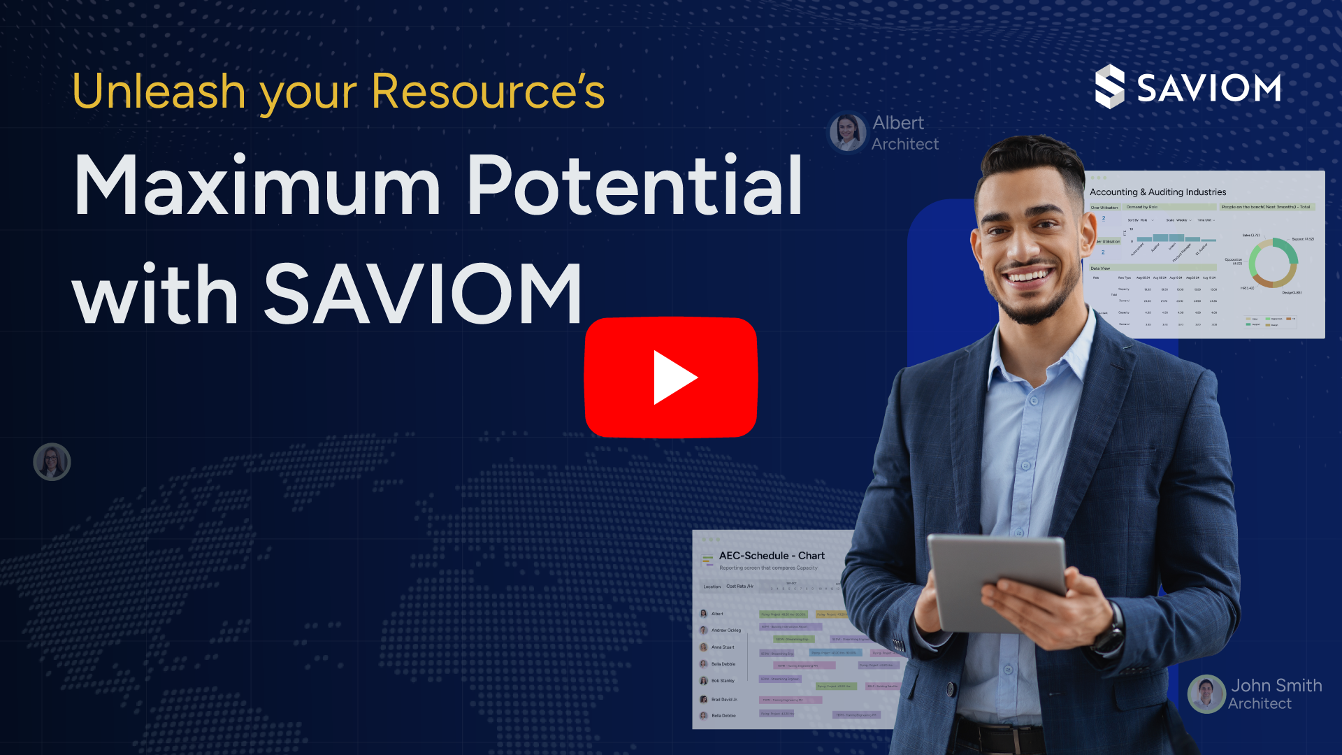 Banner displaying how SAVIOM helps firms unleash the maximum potential of their resources.