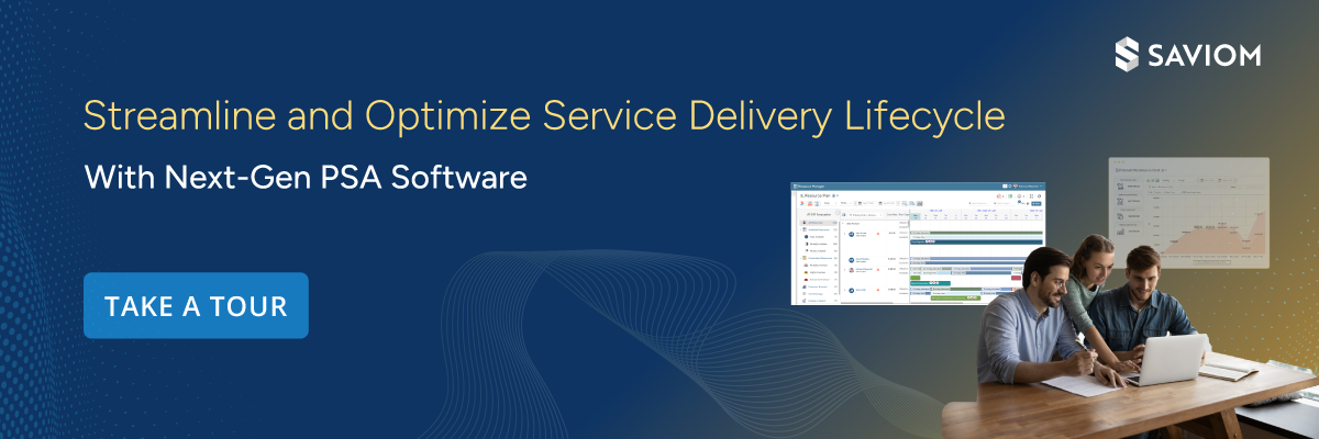 Banner displaying the most advanced enterprise professional services automation software 